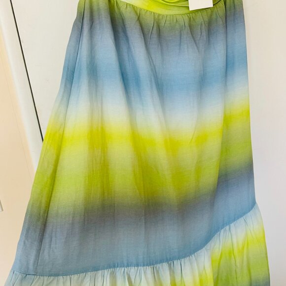Tuckernuck Chartreuse and Sky Ombre Strapless Kaia Maxi Dress NWT Women Size XL - Picture 6 of 7